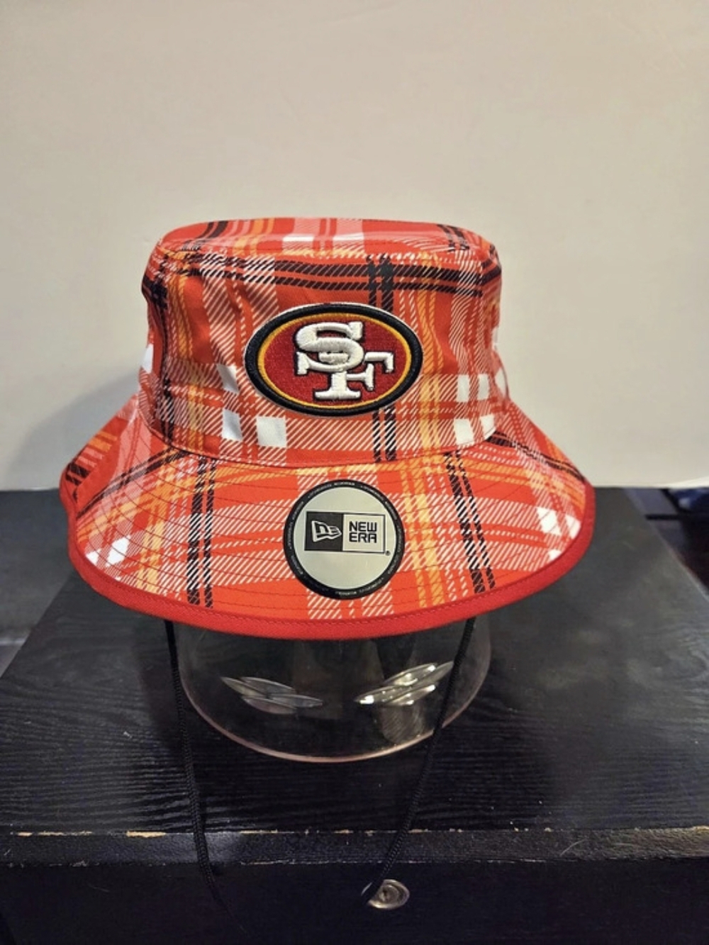 New Era San Francisco 49ers Fall Plaid New Era Bucket Hat Bucket Hat Red & White